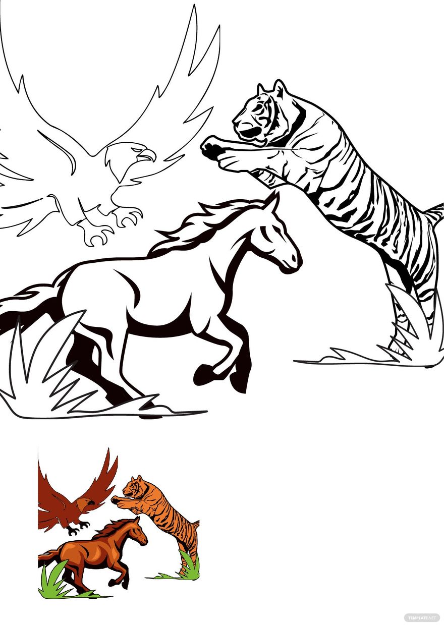 Free realistic animals coloring pages