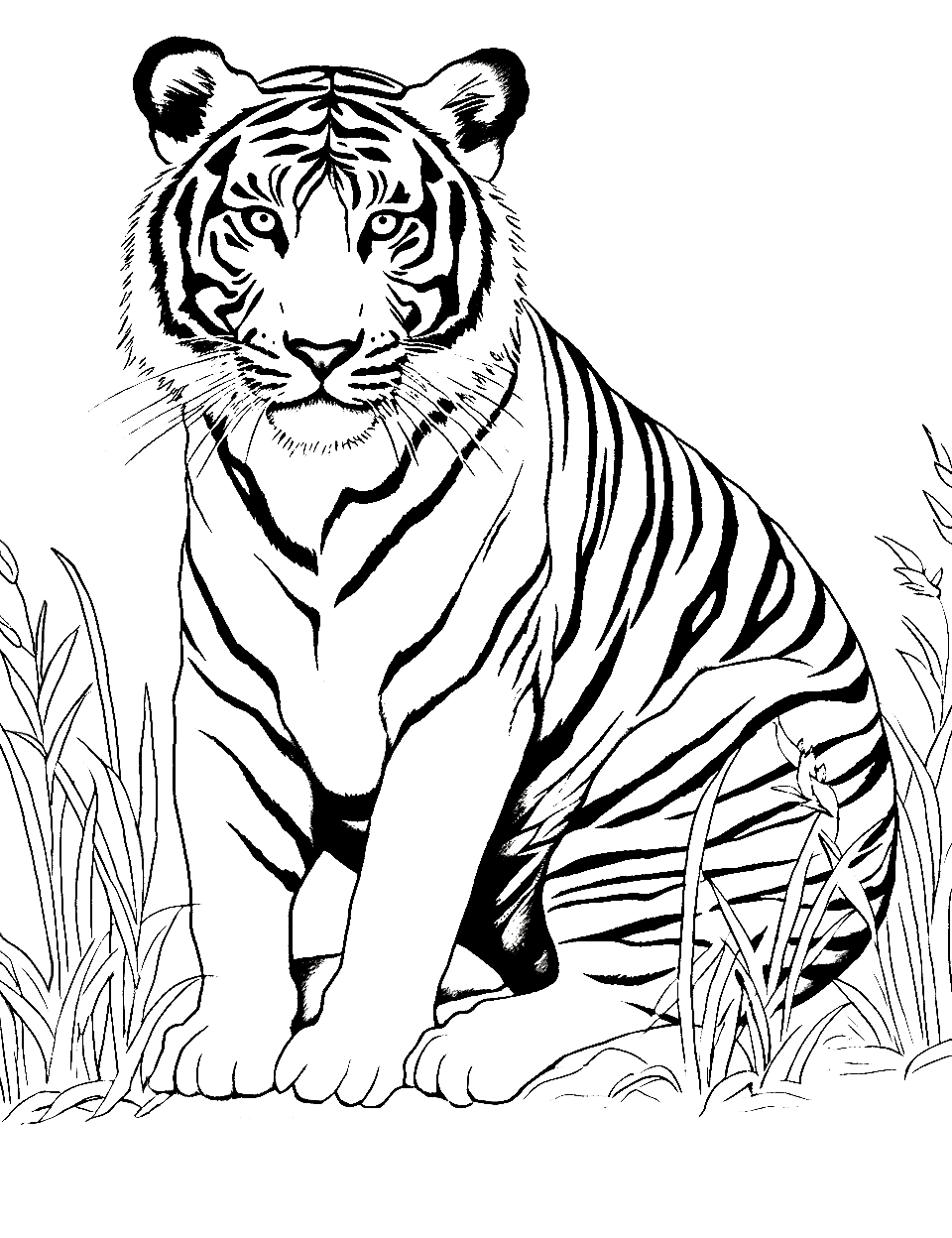 Tiger coloring pages free printable sheets