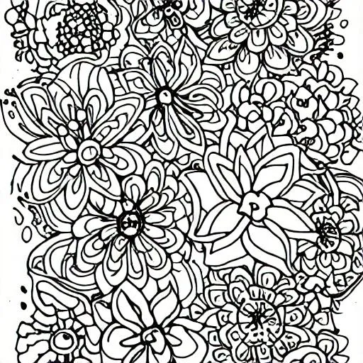 Coloring page flowers realistic