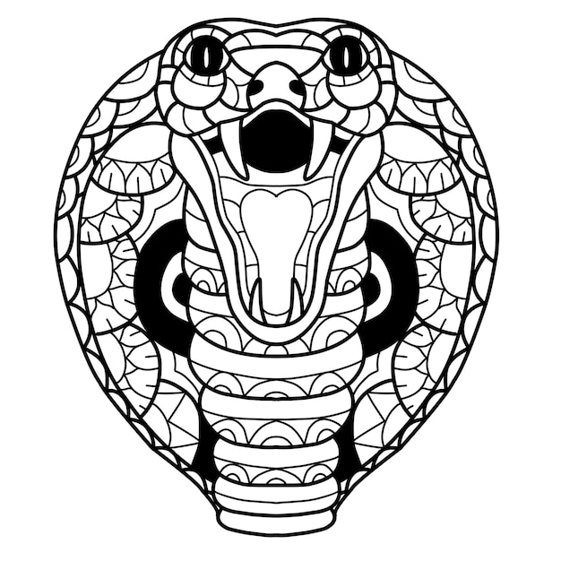 Realistic snake coloring page printable