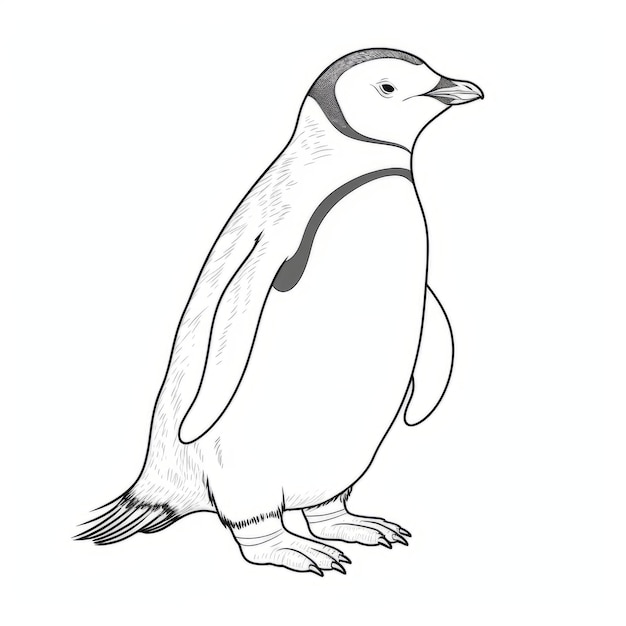 Premium ai image realistic penguin coloring pages for childrens coloring book