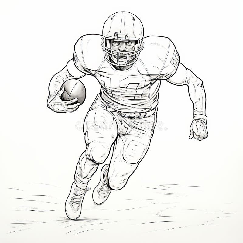 American football player coloring page stock illustrations â american football player coloring page stock illustrations vectors clipart