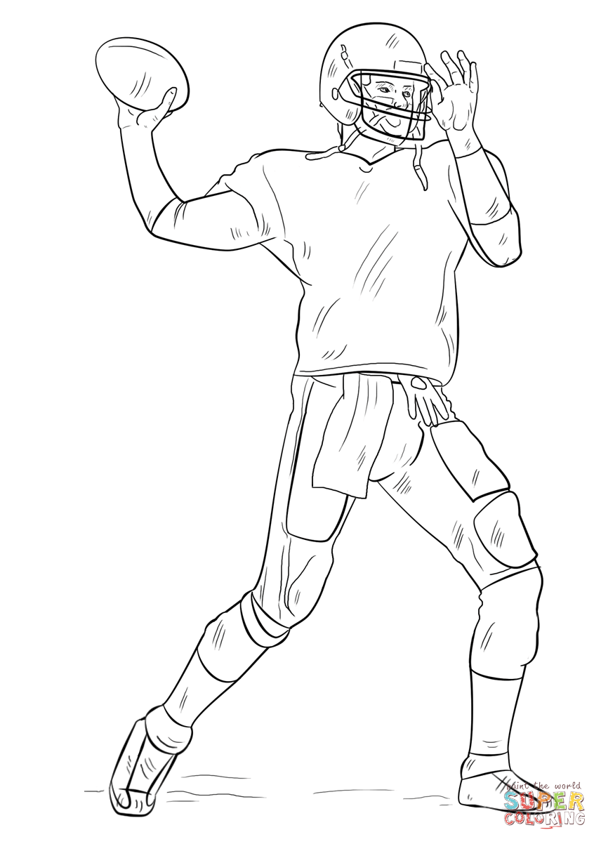 Football player coloring page free printable coloring pages
