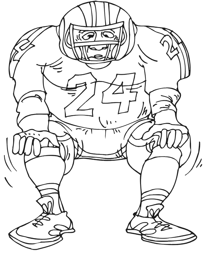 Football coloring picture massive player