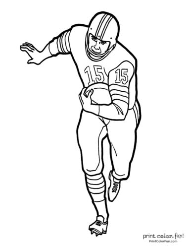 Football player coloring pages free sports printables at
