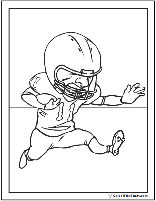 Football coloring pages â quarterbacks receivers running