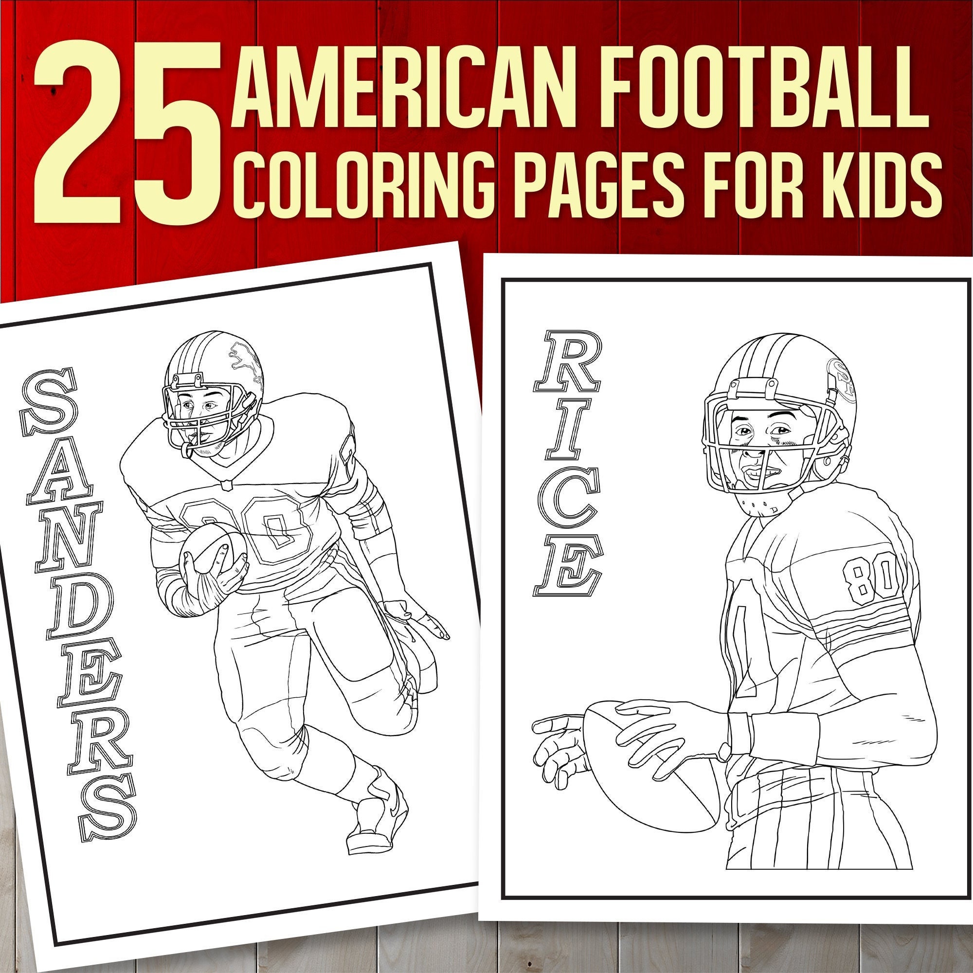 Best value football fans coloring book instant download sports coloring pages perfect gift for ultimate nfl fans football players