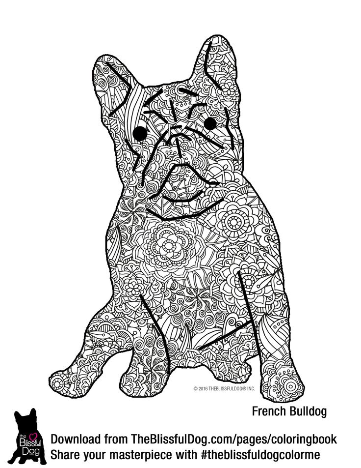 The blissful dog french bulldog coloring page big file so it will print on us letter size paper sendâ dog coloring page dog coloring book puppy coloring pages