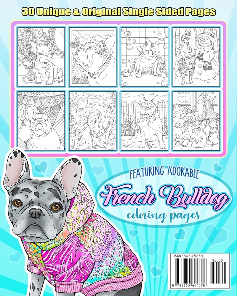 Fabulous frenchies french bulldog adult coloring book land heather books