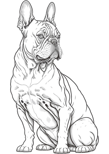 Premium vector free vector dog outline animal concept isolated vector french bulldog
