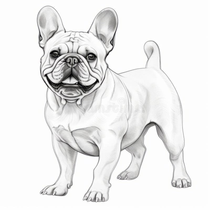 Bulldog dog coloring page for kids stock vector