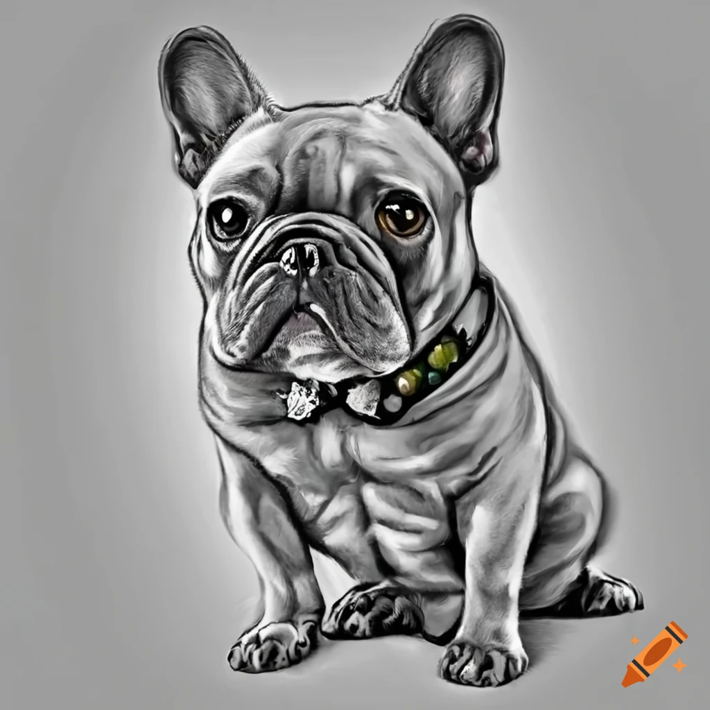 Cool and fancy french bulldog coloring page on