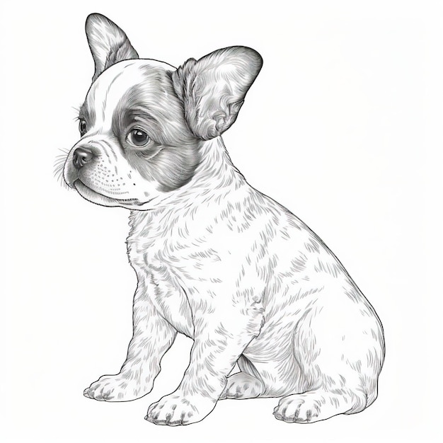 Premium photo dog outline illustration for coloring book page coloring card for kids and adults generative ai