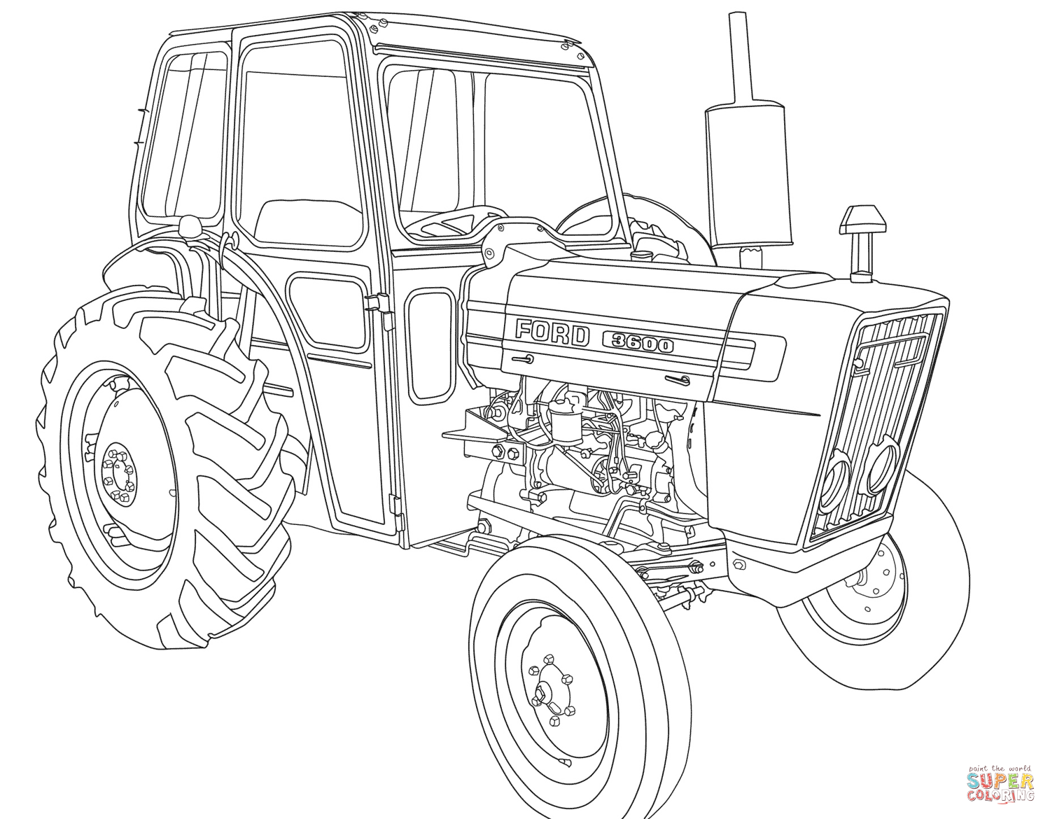 Tractor ford coloring page free printable coloring pages