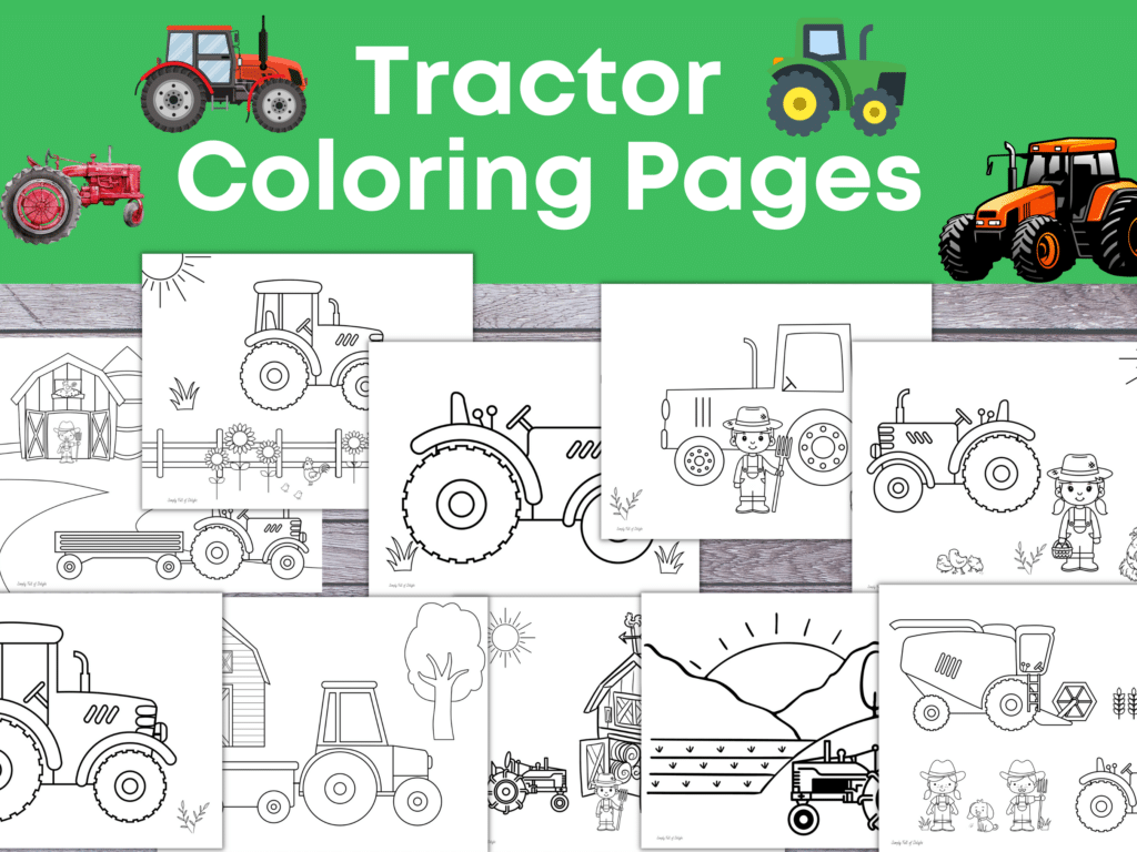 Free printable cute tractor coloring pages for kids