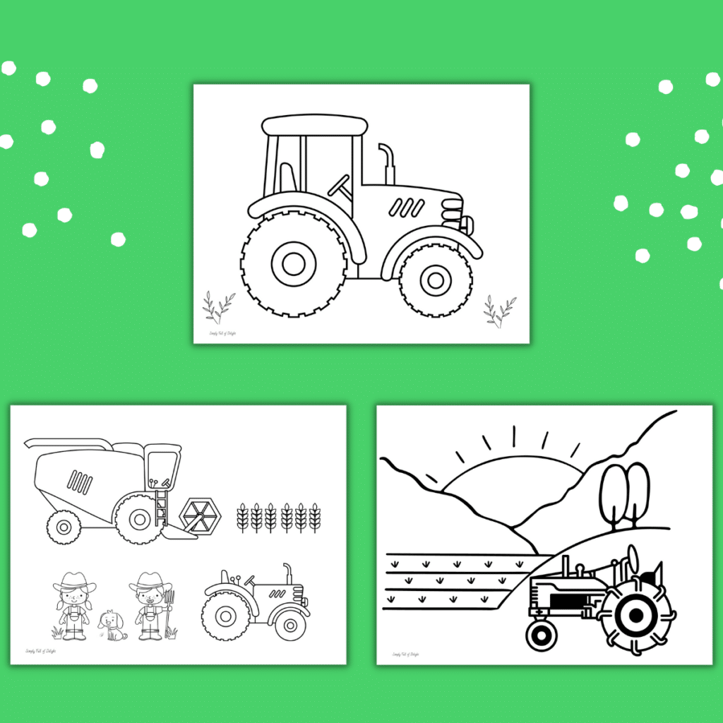 Free printable cute tractor coloring pages for kids