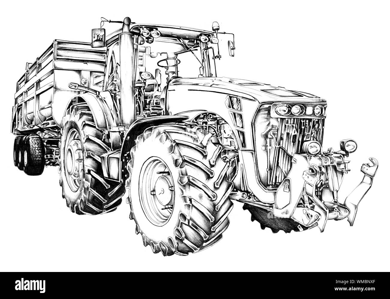 Agricultural tractor illustration art drawing stock photo