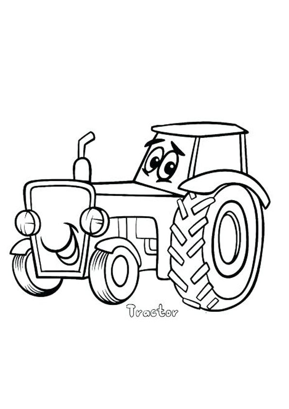 Coloring pages animated tractor coloring page