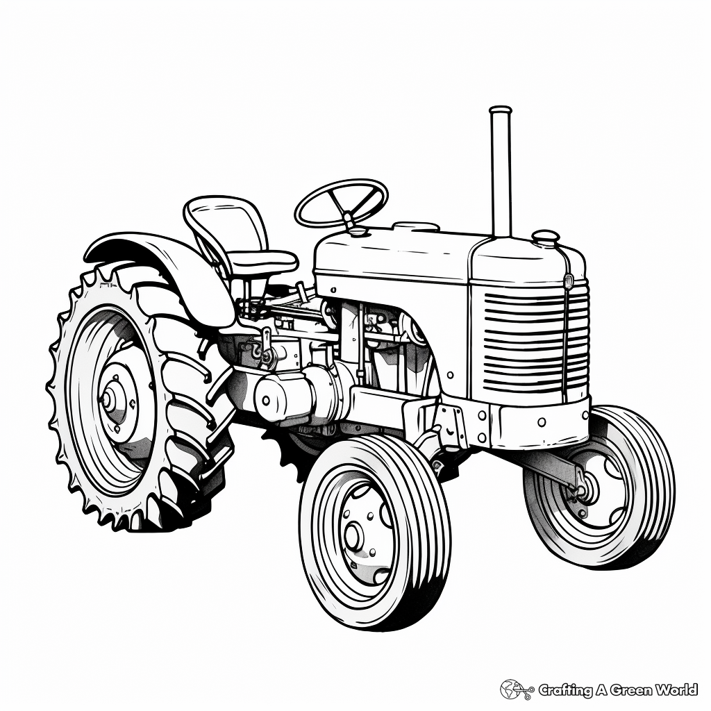 Old tractor coloring pages