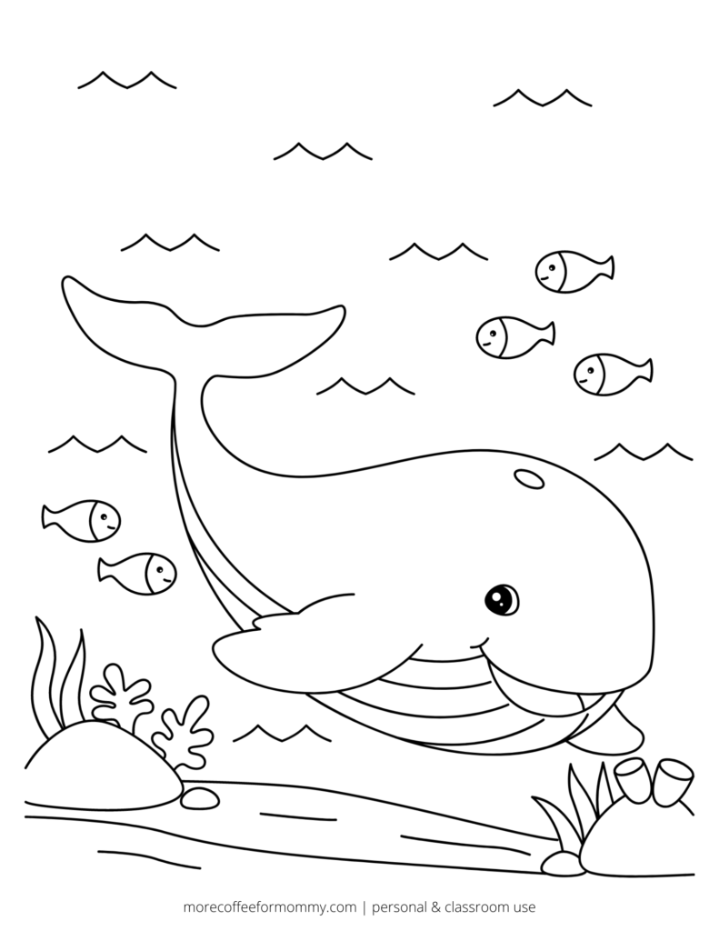 Sea animal printable coloring pages â more coffee for mommy