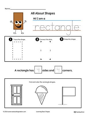 All about rectangle shapes in color shapes worksheets shape worksheets for preschool shapes preschool