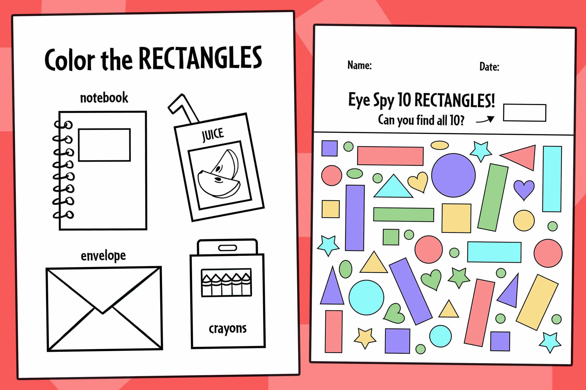 Free rectangle worksheets for preschool â the hollydog blog