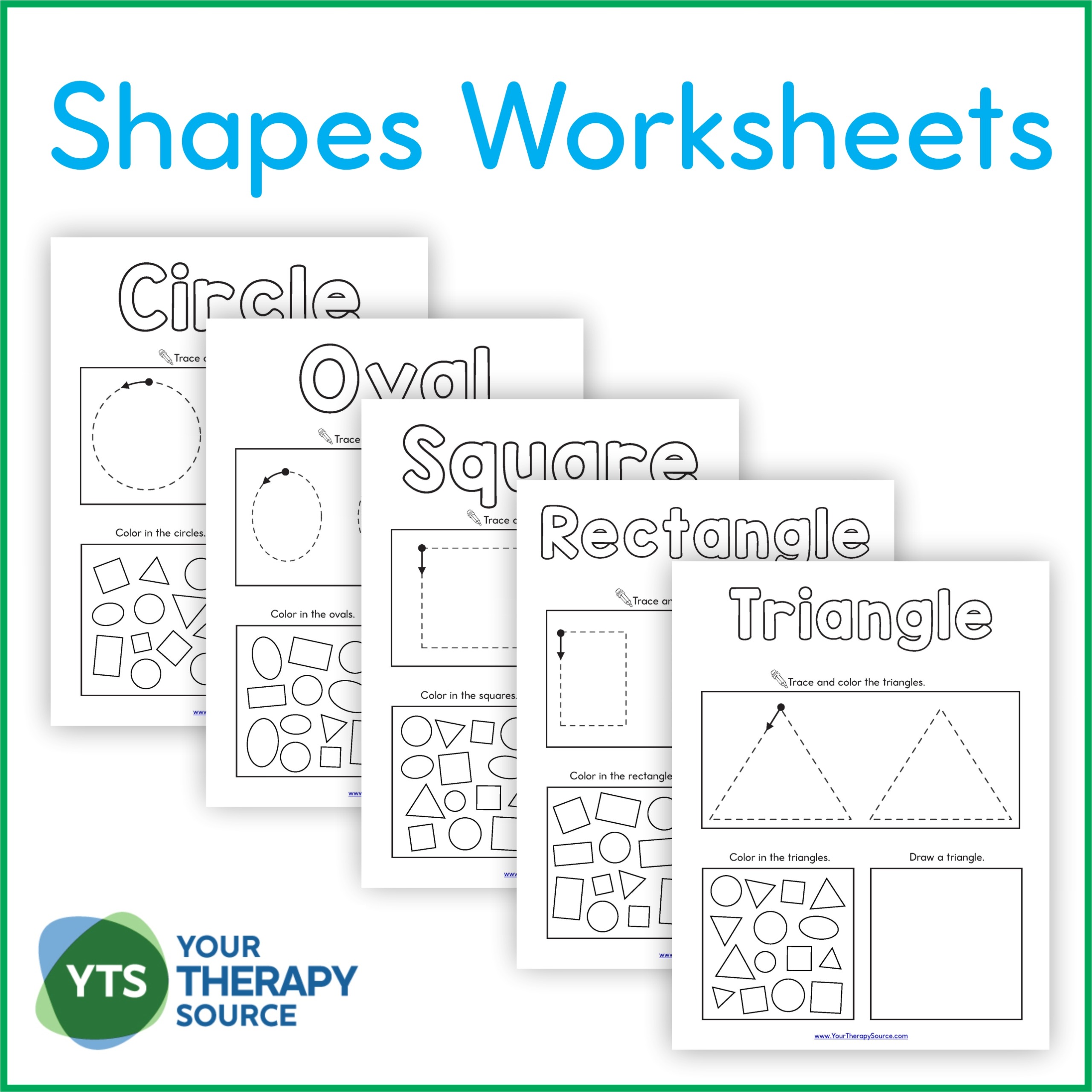 Shapes worksheet preschool