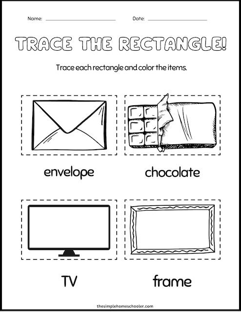Free tracing shapes worksheets for preschoolers