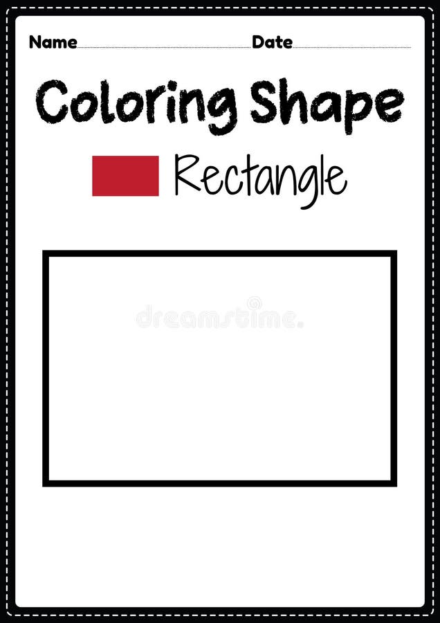 Rectangle coloring page for preschool kindergarten montessori kids to practice visual art drawing and coloring activities stock vector