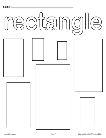 Rectangle worksheets printables tracing drawing coloring more â
