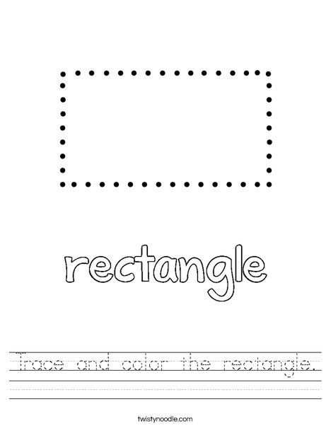 Trace and color the rectangle worksheet