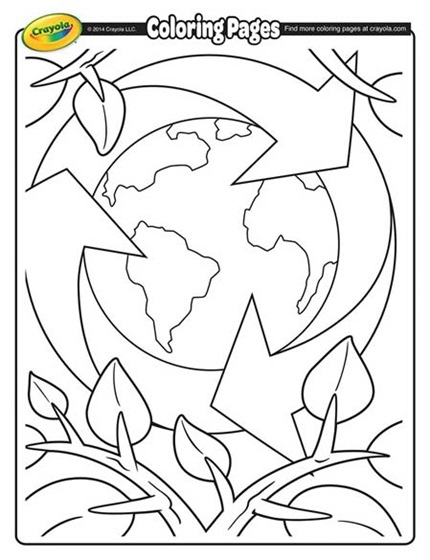 Earth day recycling coloring page