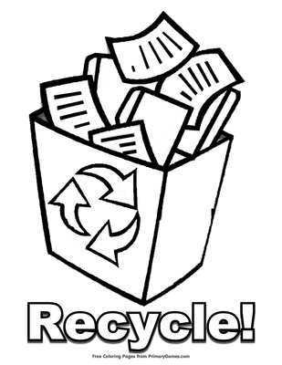 Recycle coloring page â free printable pdf from