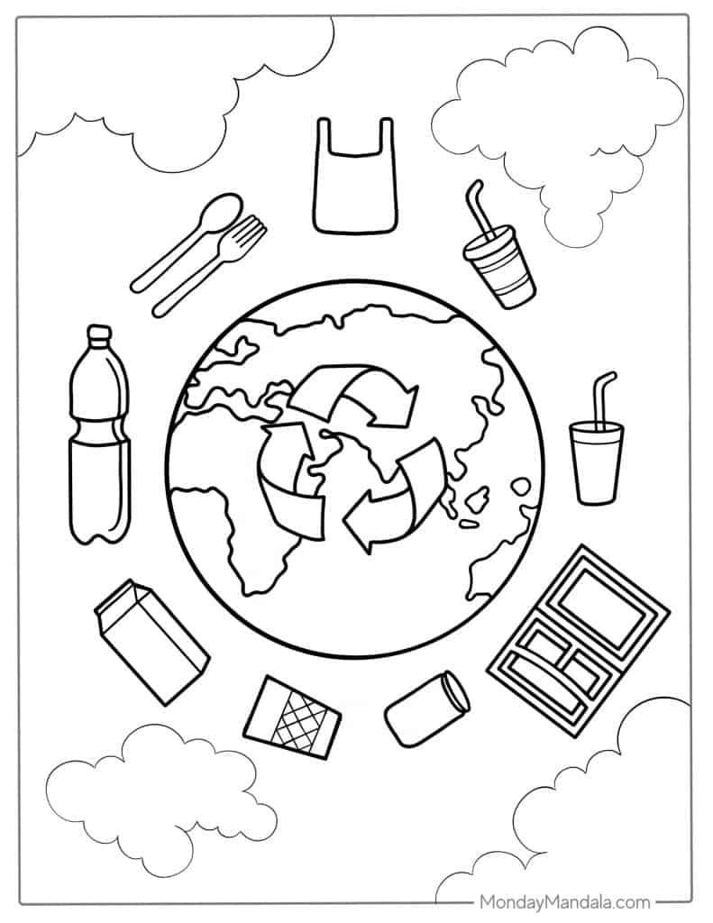 Earth coloring pages free pdf printables