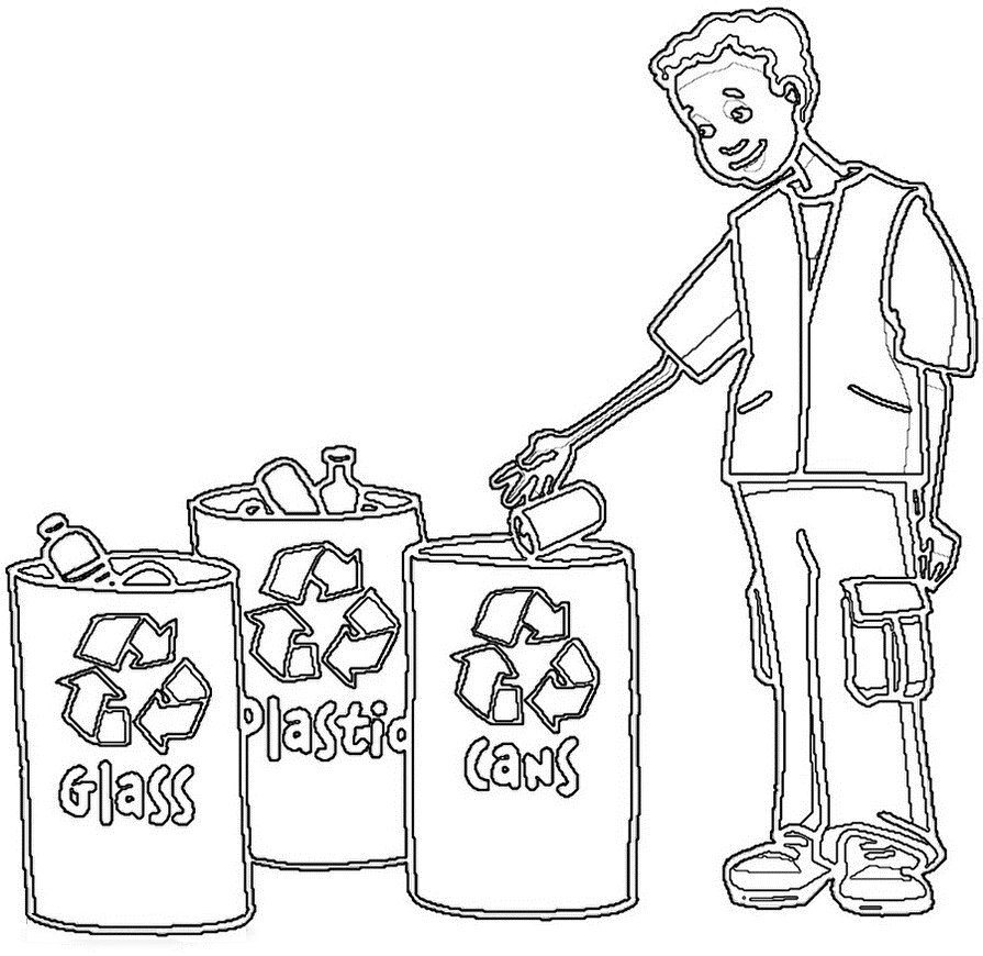 Recycling coloring pages printable for free download