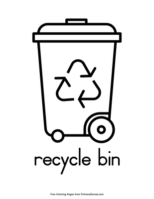 Recycle bin coloring page â free printable pdf from