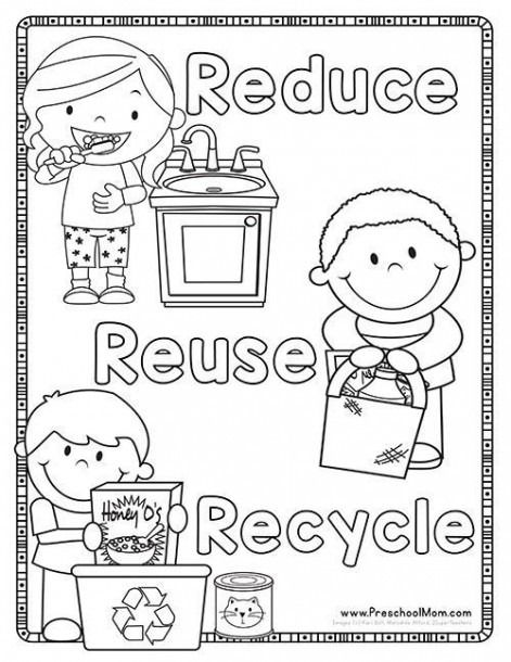 Recycling preschool worksheet color sheet earth day worksheets earth day coloring pages earth day crafts
