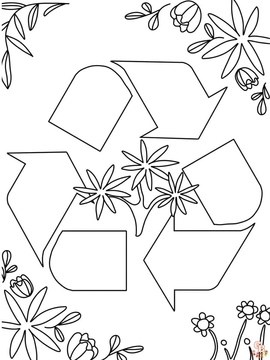 Printable recycling coloring pages free for kids and adults