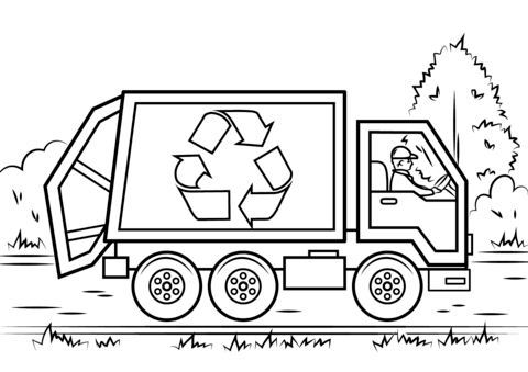 Recycling truck coloring page free printable coloring pages