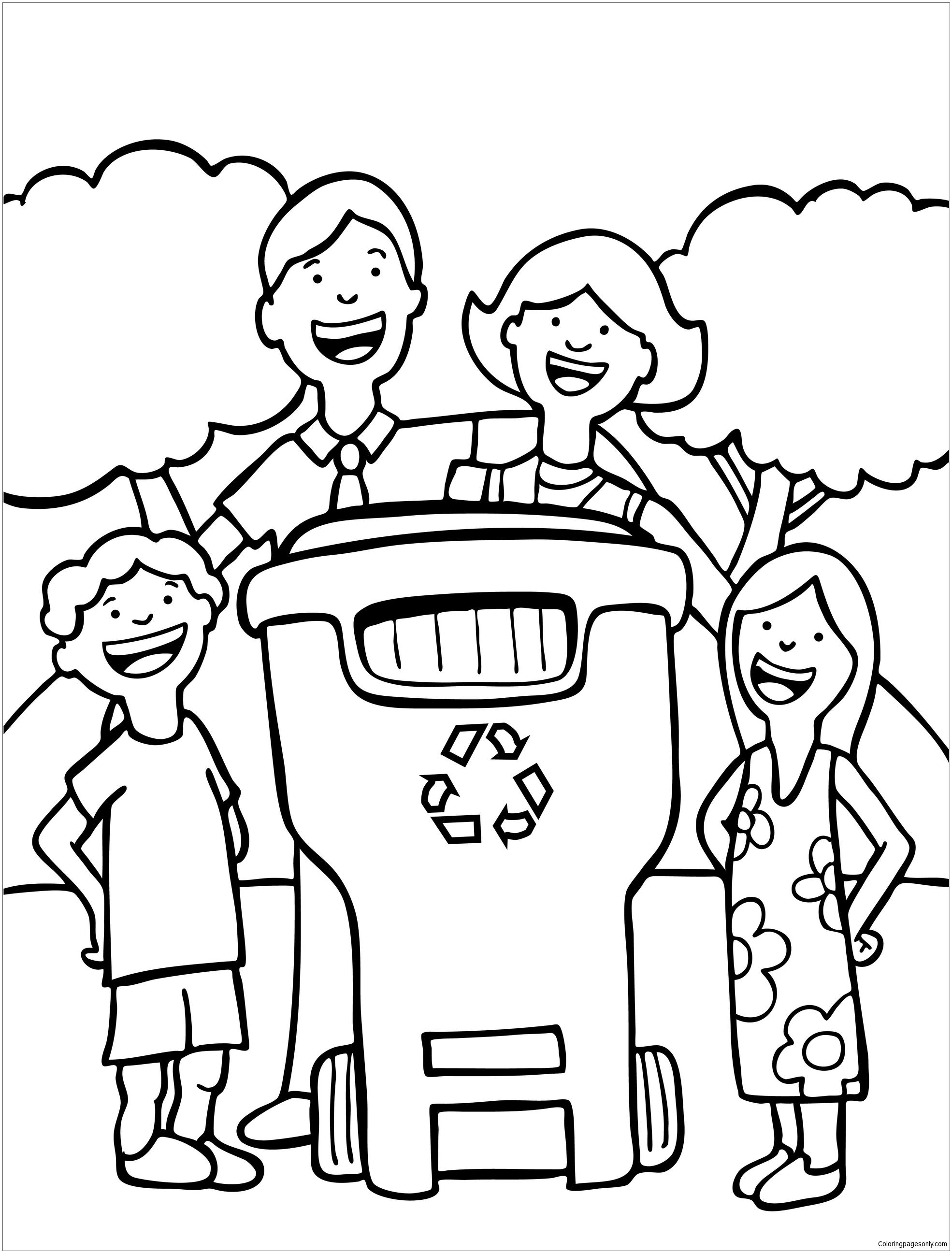 Recycling coloring pages