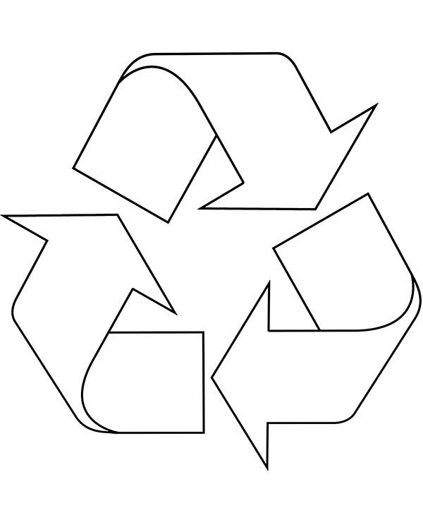 Printable recycling symbol coloring page