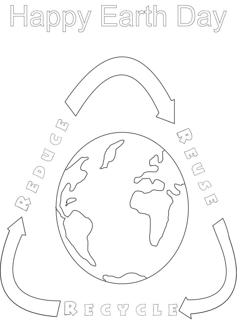 Earth day printable coloring page for kids