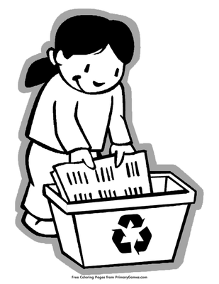 Girl recycling coloring page â free printable pdf from