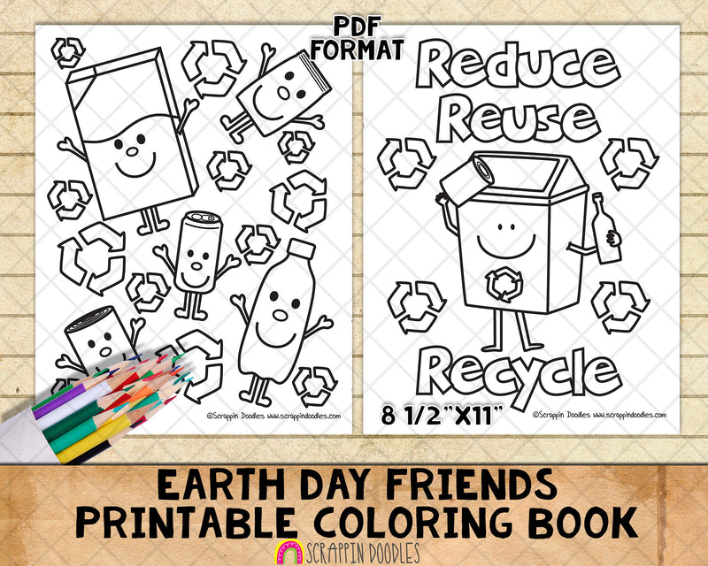 Earth day friends coloring book