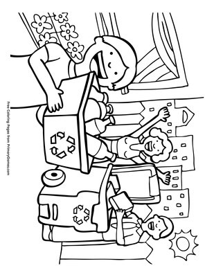 A family recycling coloring page â free printable pdf from