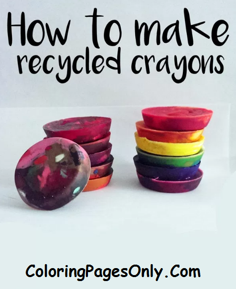 Easy way to recycle old crayons and free printable coloring pages