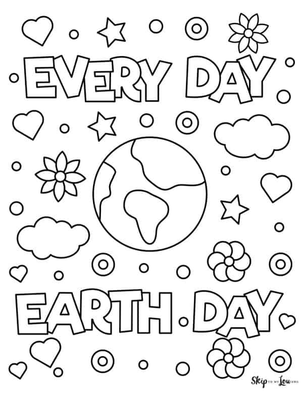 Earth day coloring pages free printables skip to my lou