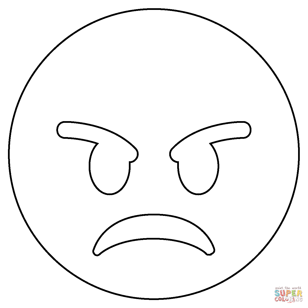 Angry face emoji coloring page free printable coloring pages