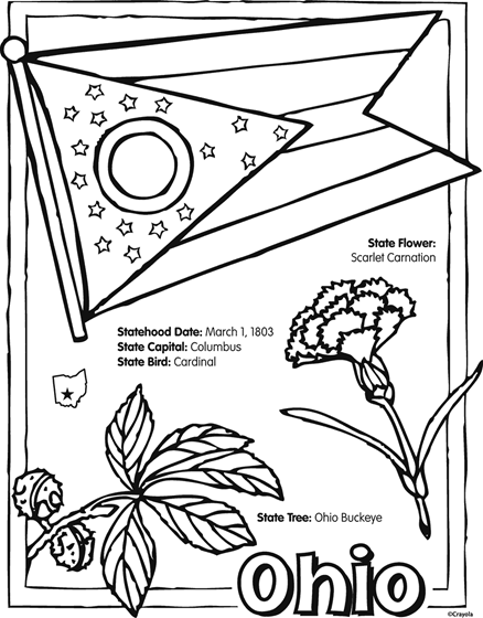 State of ohio free coloring page