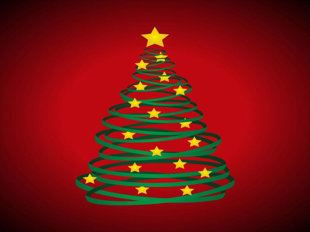 Christmas tree and stars backgrounds christmas green red templates free ppt grounds
